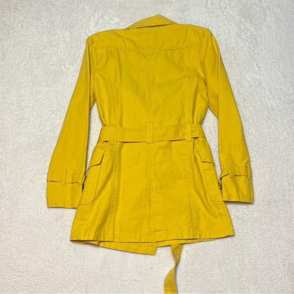 Fiorucci Bright Yellow Double Breasted Transitional Spring Trench Dopamine Coat - Picture 16 of 16